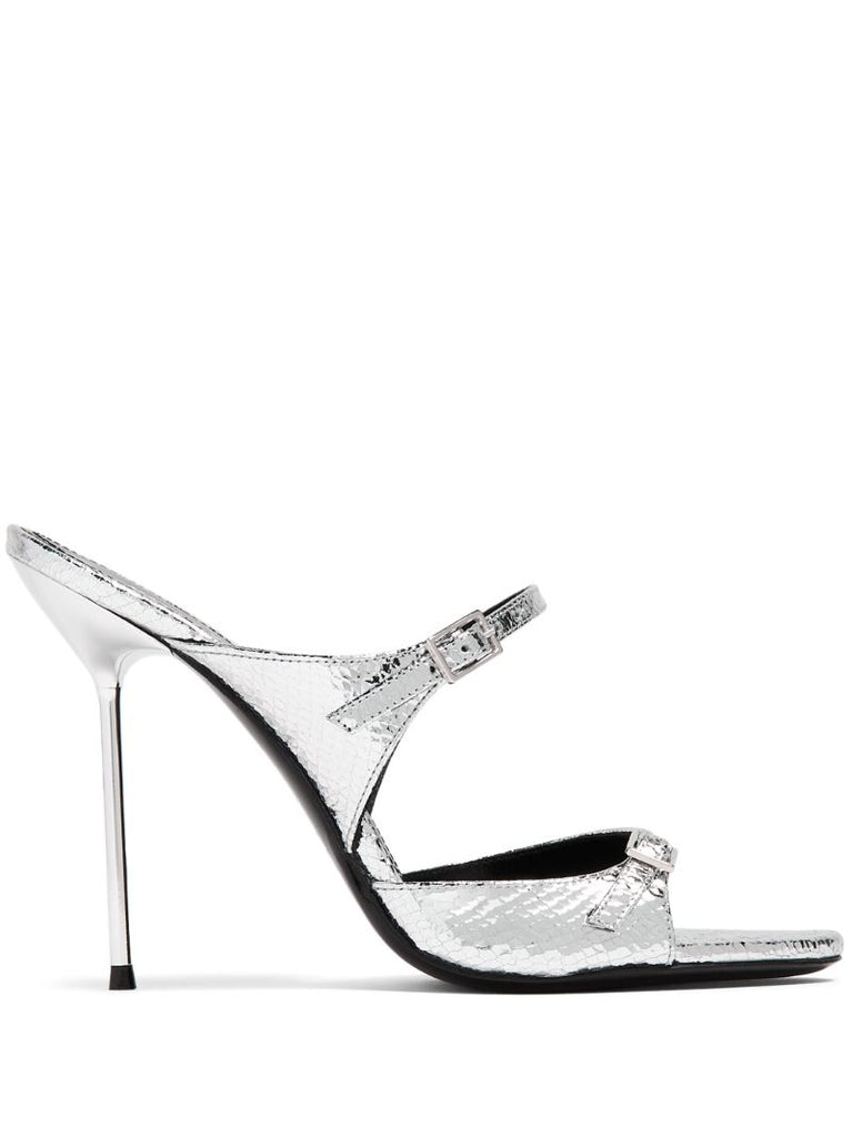 Silver Layla 120 Leather Mules