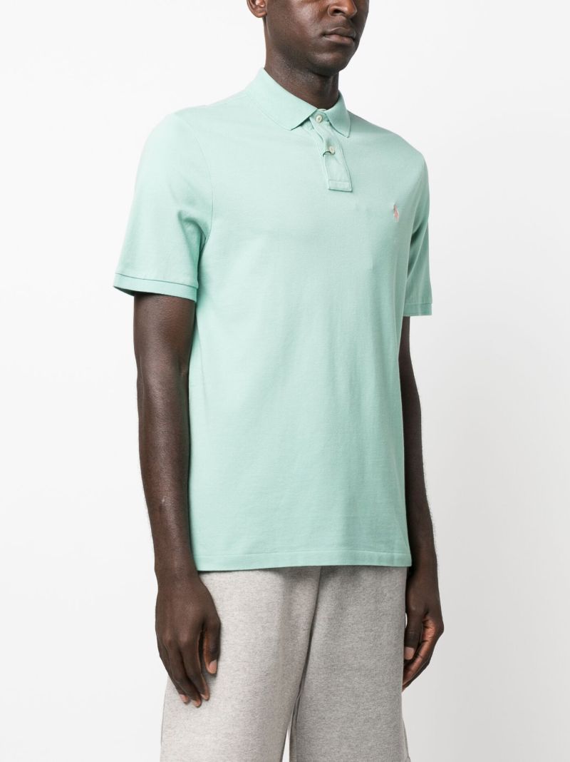 Green Logo-embroidered Polo Shirt