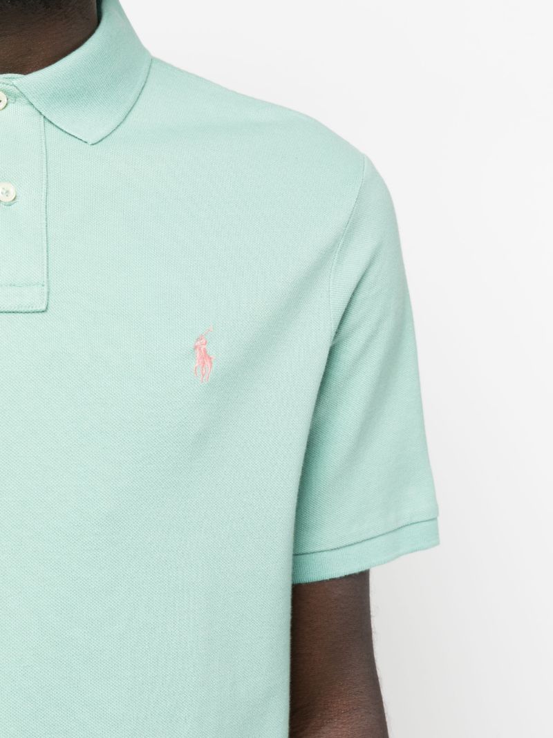 Green Logo-embroidered Polo Shirt