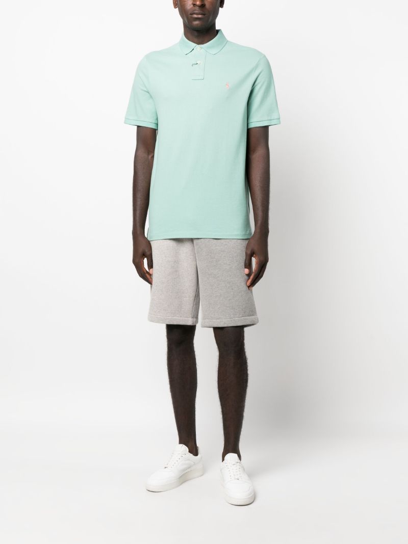 Green Logo-embroidered Polo Shirt