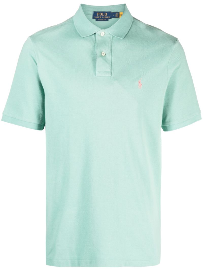 Green Logo-embroidered Polo Shirt
