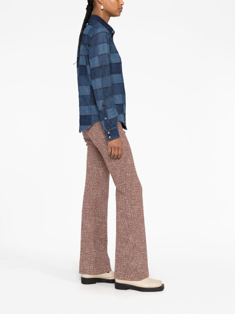 Blue Patchwork Denim Shirt