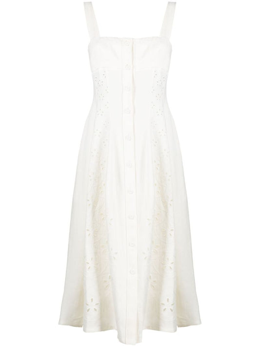 White Broderie Anglaise Midi Dress