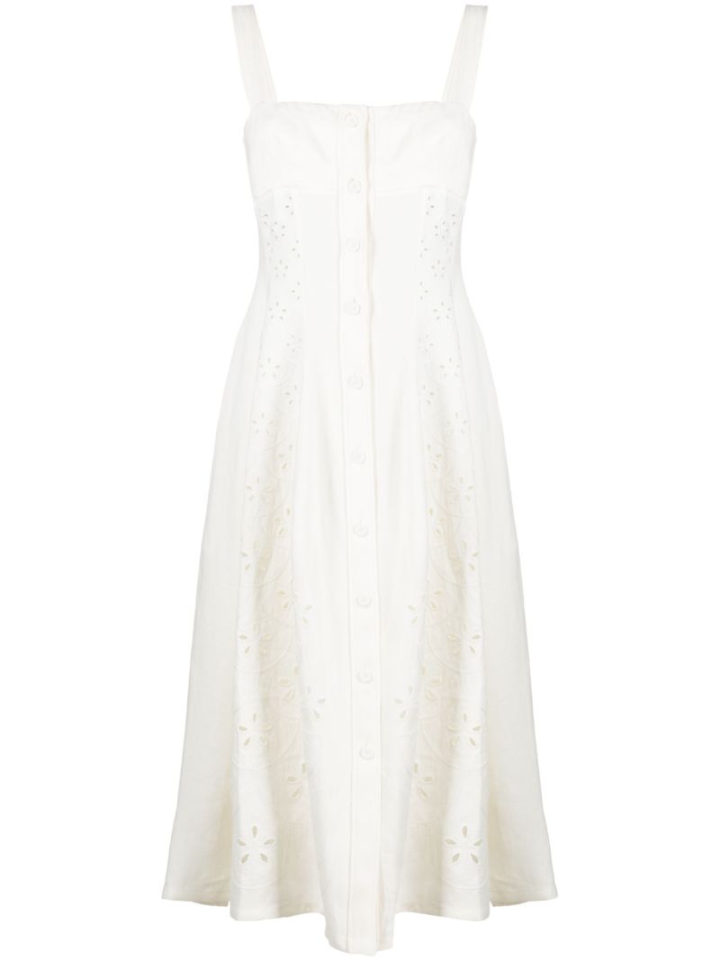 White Broderie Anglaise Midi Dress