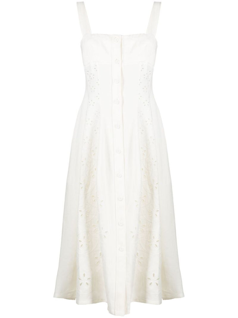 White Broderie Anglaise Midi Dress