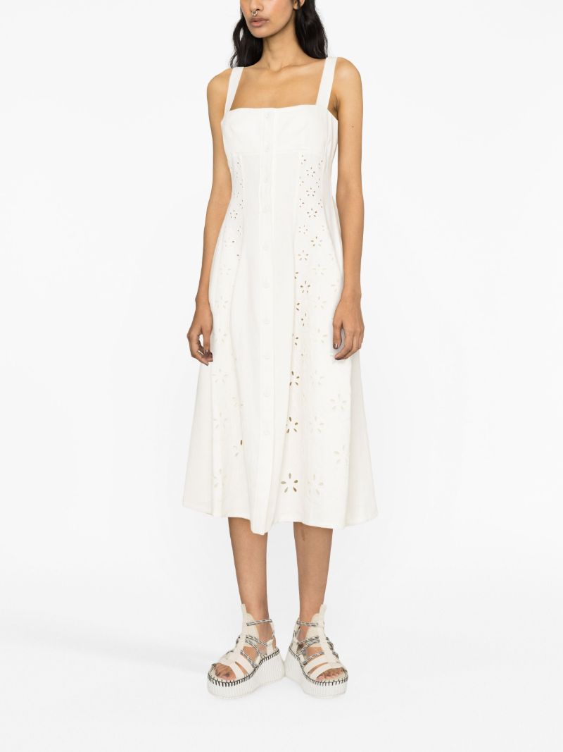 White Broderie Anglaise Midi Dress