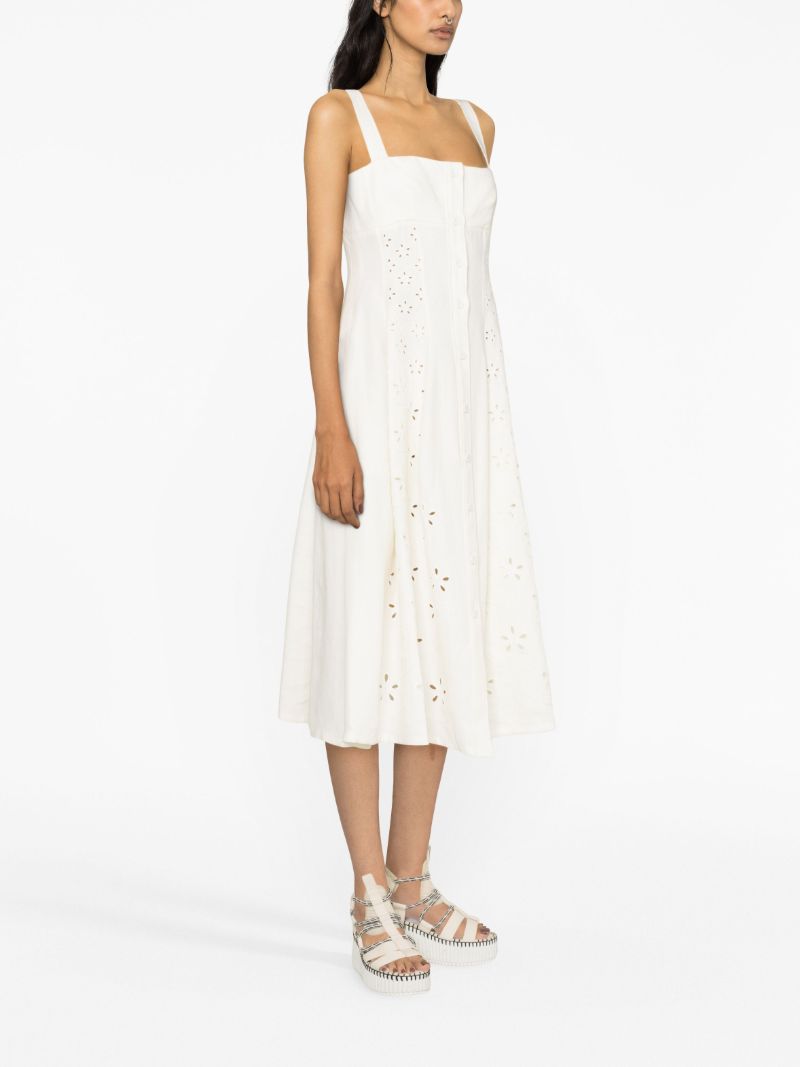 White Broderie Anglaise Midi Dress