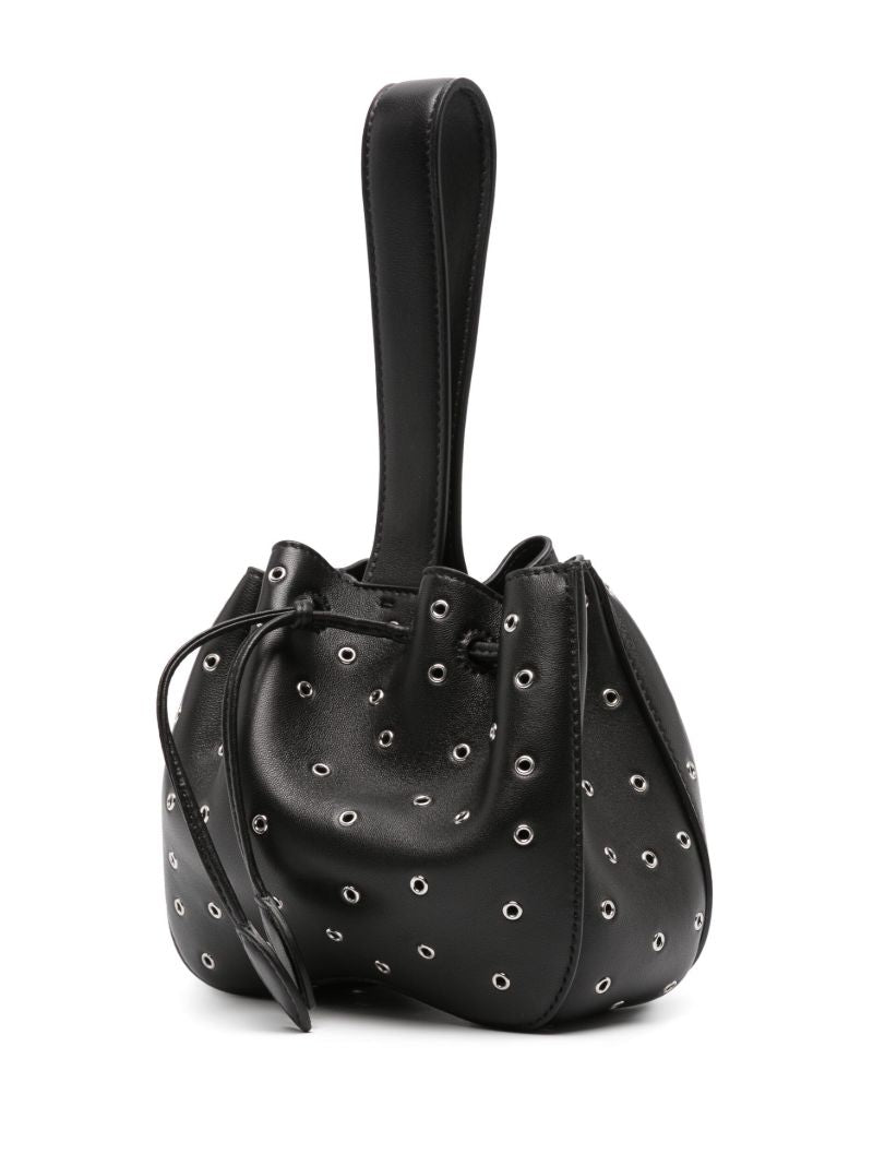 Black Rose Marie Leather Top Handle Bag
