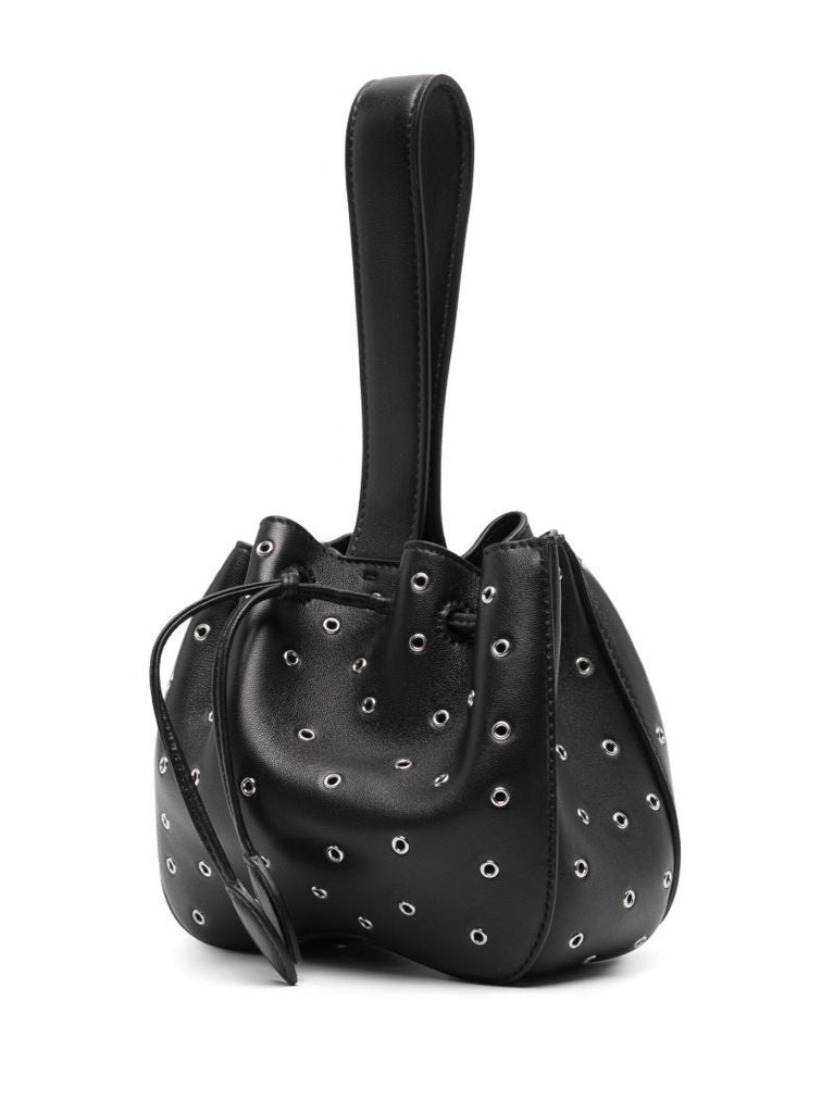 Black Rose Marie Leather Top Handle Bag