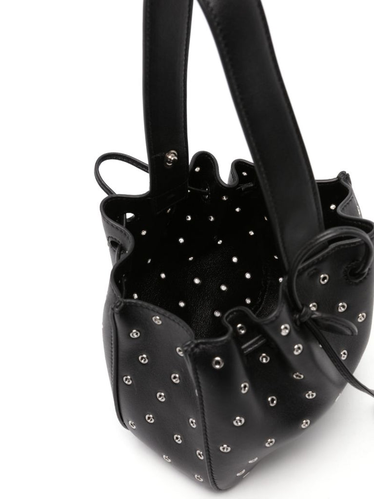 Black Rose Marie Leather Top Handle Bag