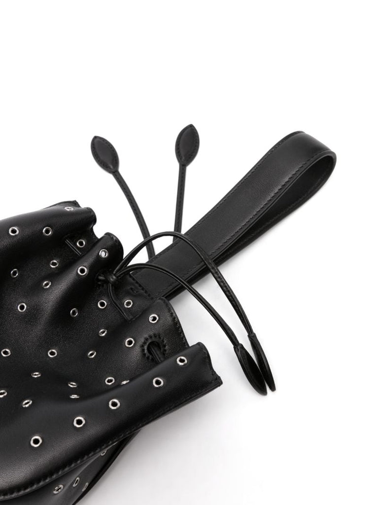 Black Rose Marie Leather Top Handle Bag