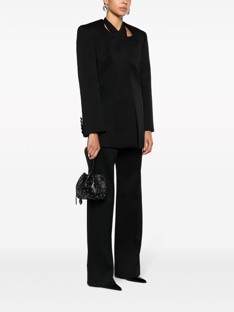Black Rose Marie Leather Top Handle Bag