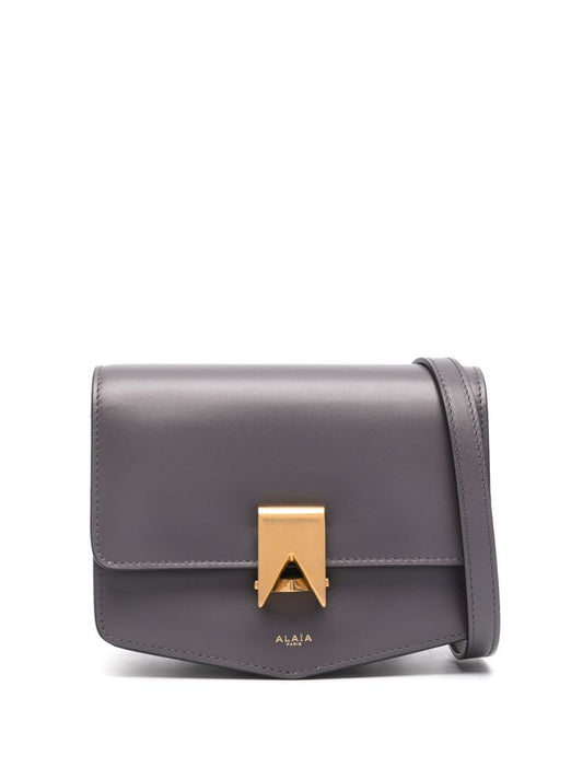 Grey Le Papa Small Leather Cross Body Bag
