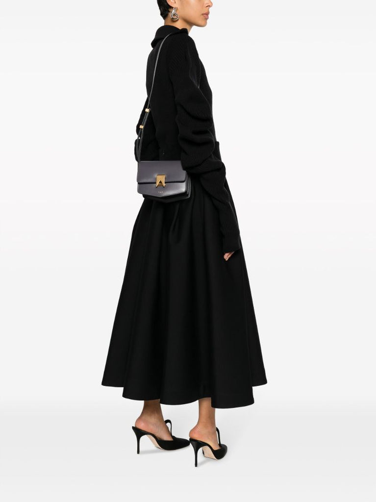 Grey Le Papa Small Leather Cross Body Bag