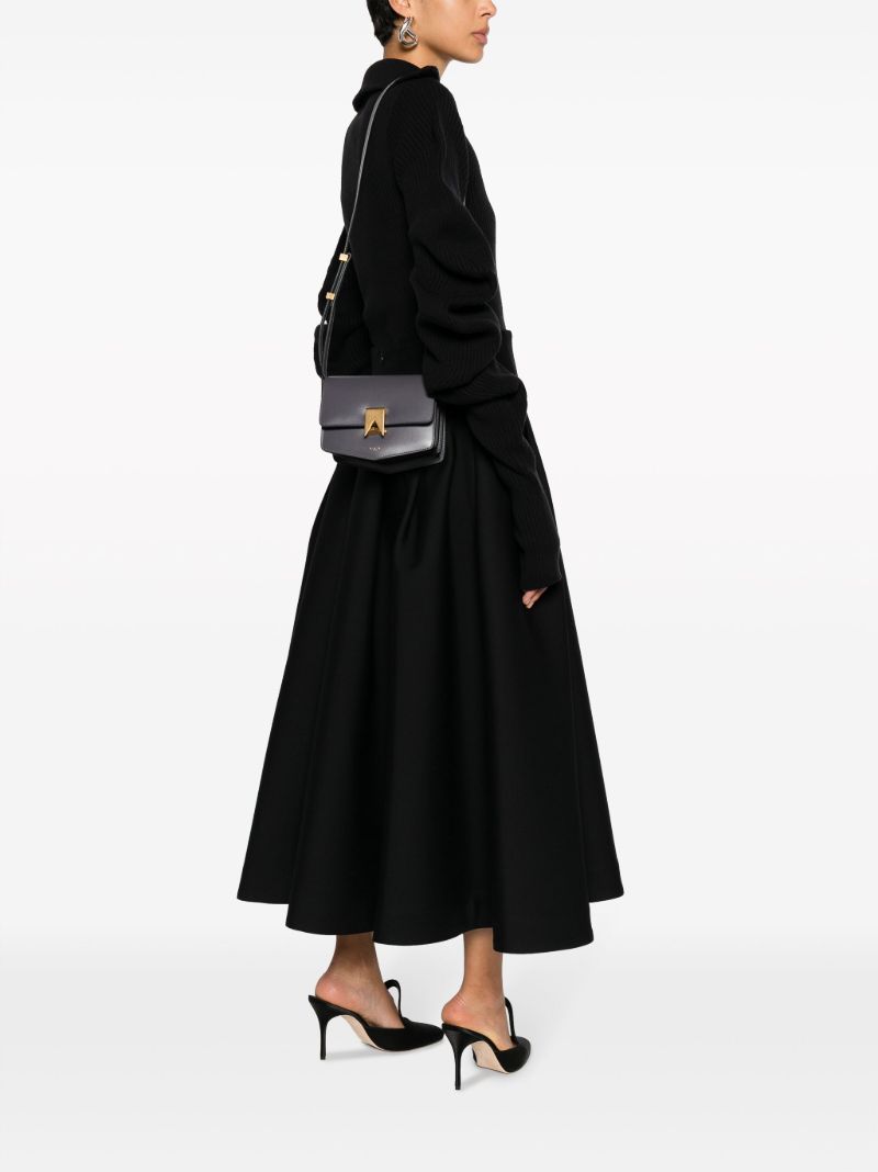 Grey Le Papa Small Leather Cross Body Bag