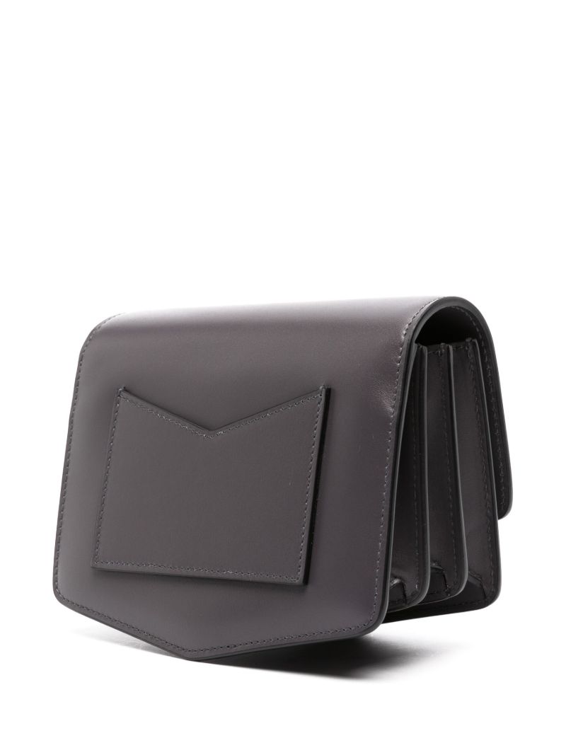Grey Le Papa Small Leather Cross Body Bag