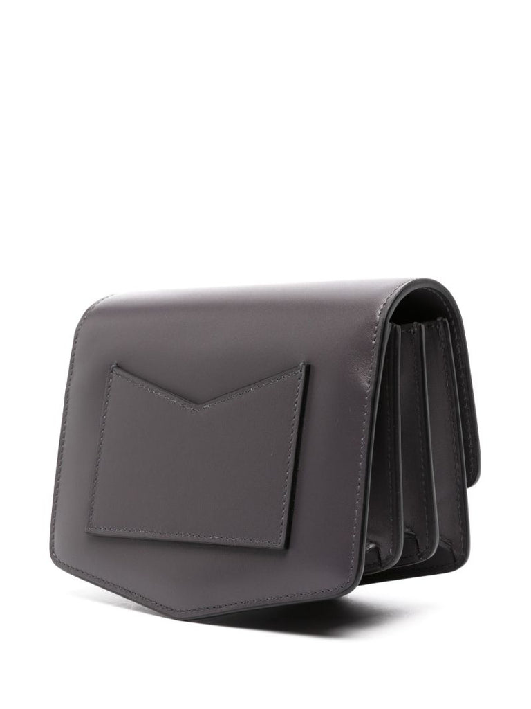 Grey Le Papa Small Leather Cross Body Bag