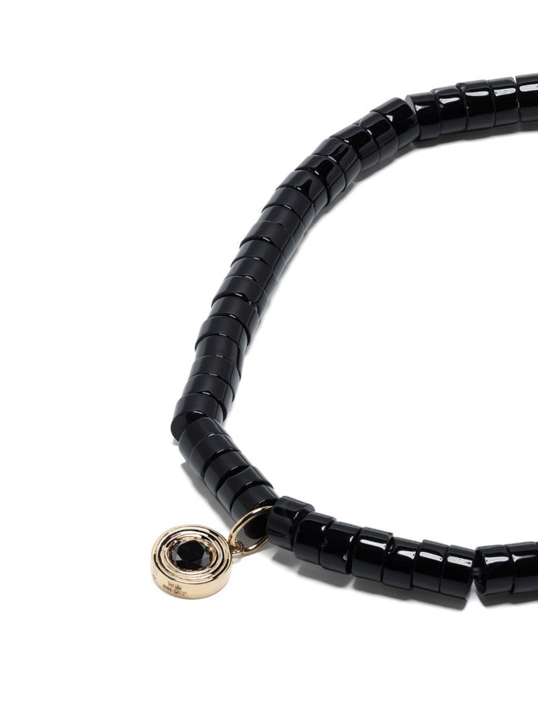 14k Yellow Gold Fluted Station Agate and Diamond Bracelet