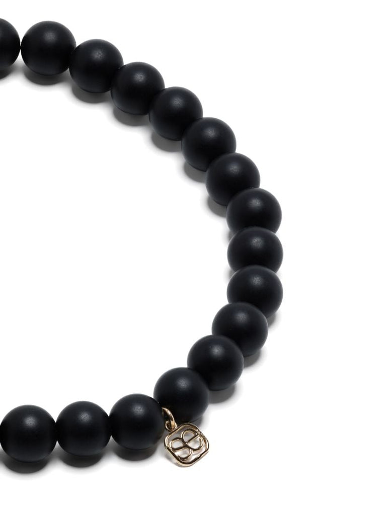 14k Yellow Gold Groovy Eye Onyx and Diamond Bracelet