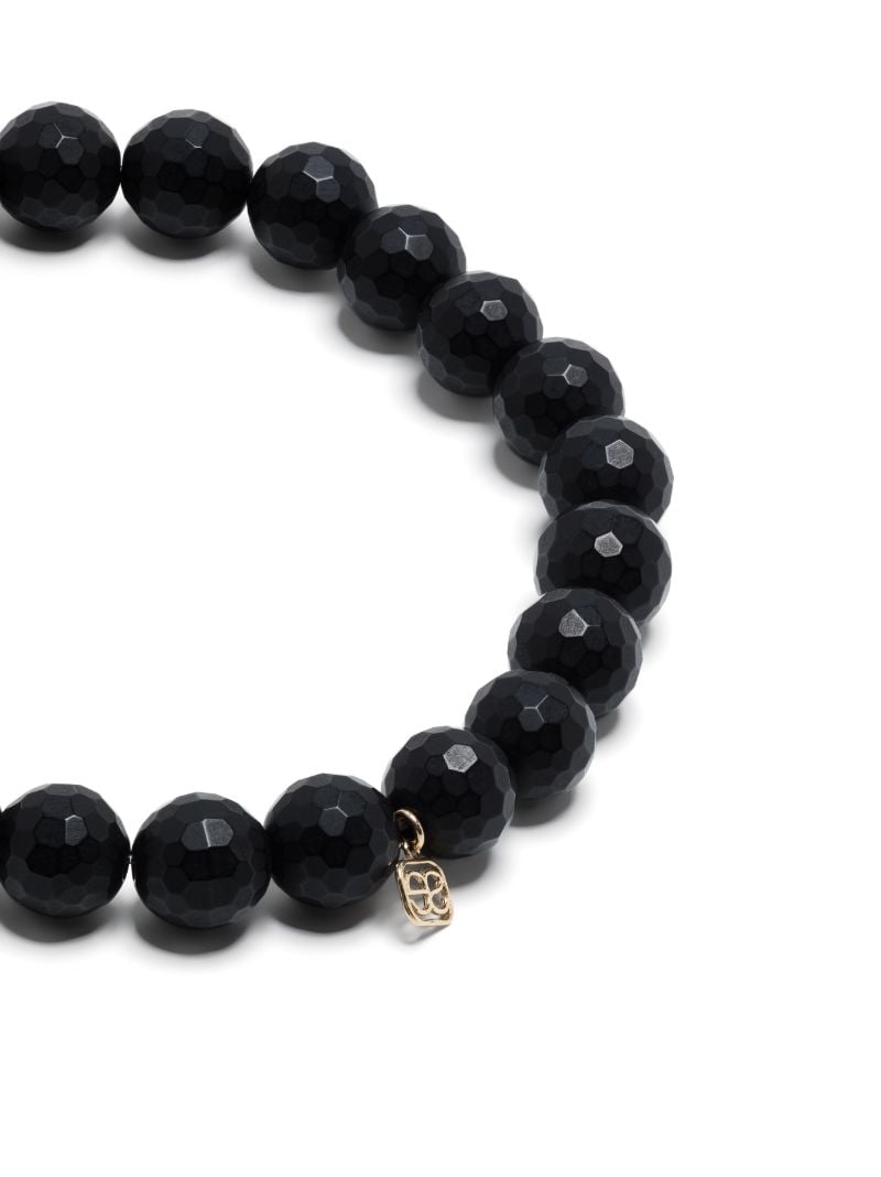 14k Yellow Gold Horn Onyx and Diamond Bracelet