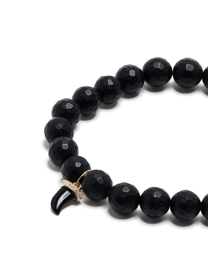 14k Yellow Gold Horn Onyx and Diamond Bracelet