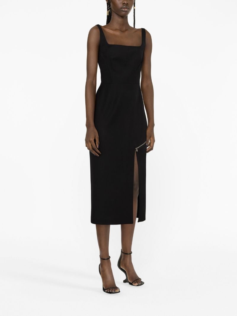 Black Sleeveless  Midi Sheath Dress
