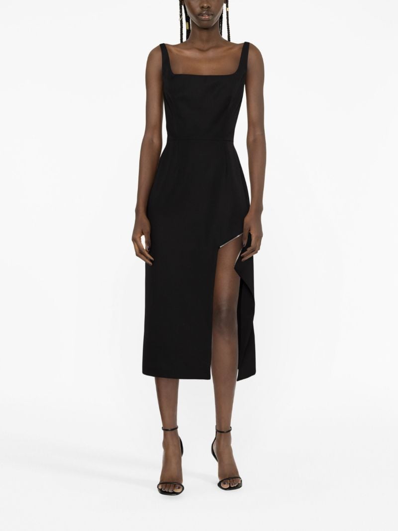 Black Sleeveless  Midi Sheath Dress
