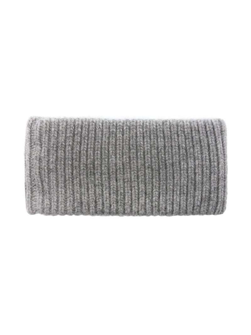Grey Ribbed Knit Headband