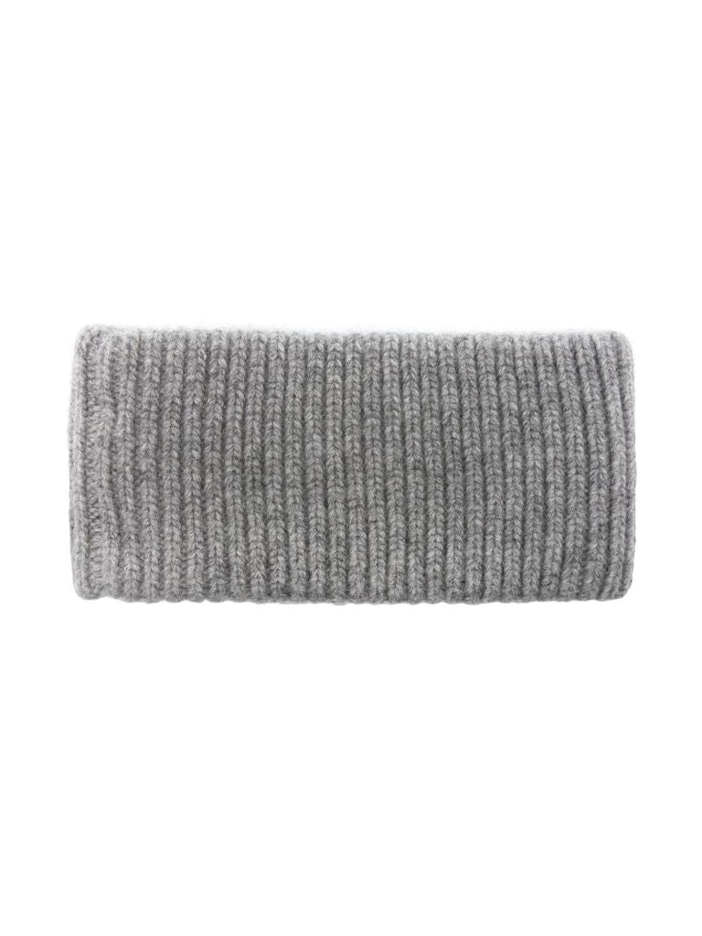Grey Ribbed Knit Headband