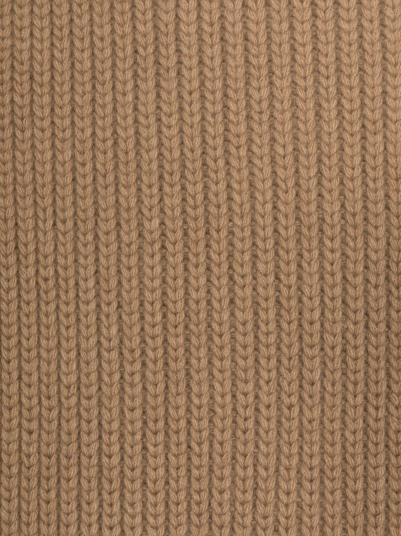 Brown Ribbed-knit Scarf