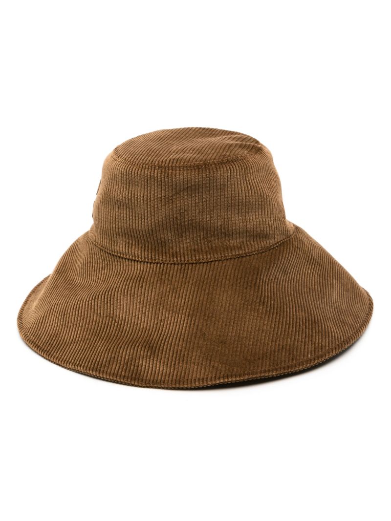 Brown Logo-embroidered Corduroy Cowboy Hat