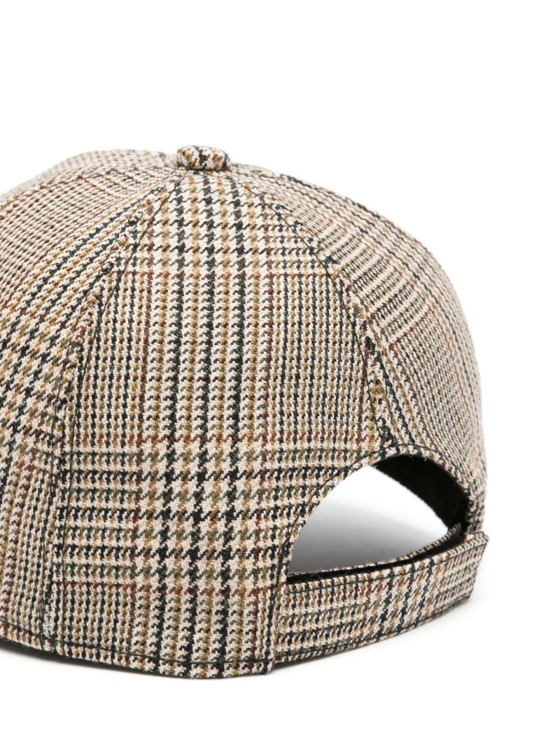 Multicolour Prince of Wales-check Virgin Wool Cap