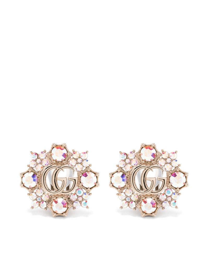 Gold-tone Gg Crystal Flower Earrings