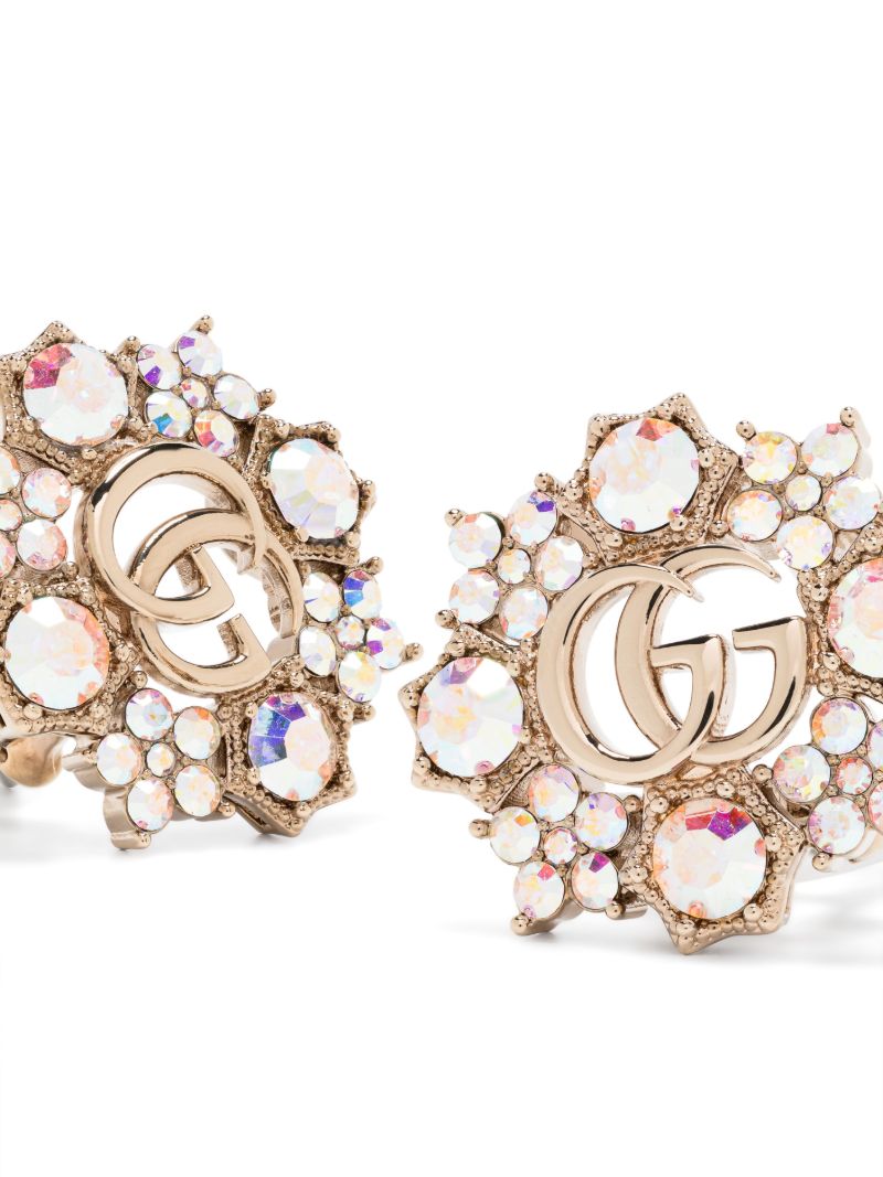 Gold-tone Gg Crystal Flower Earrings