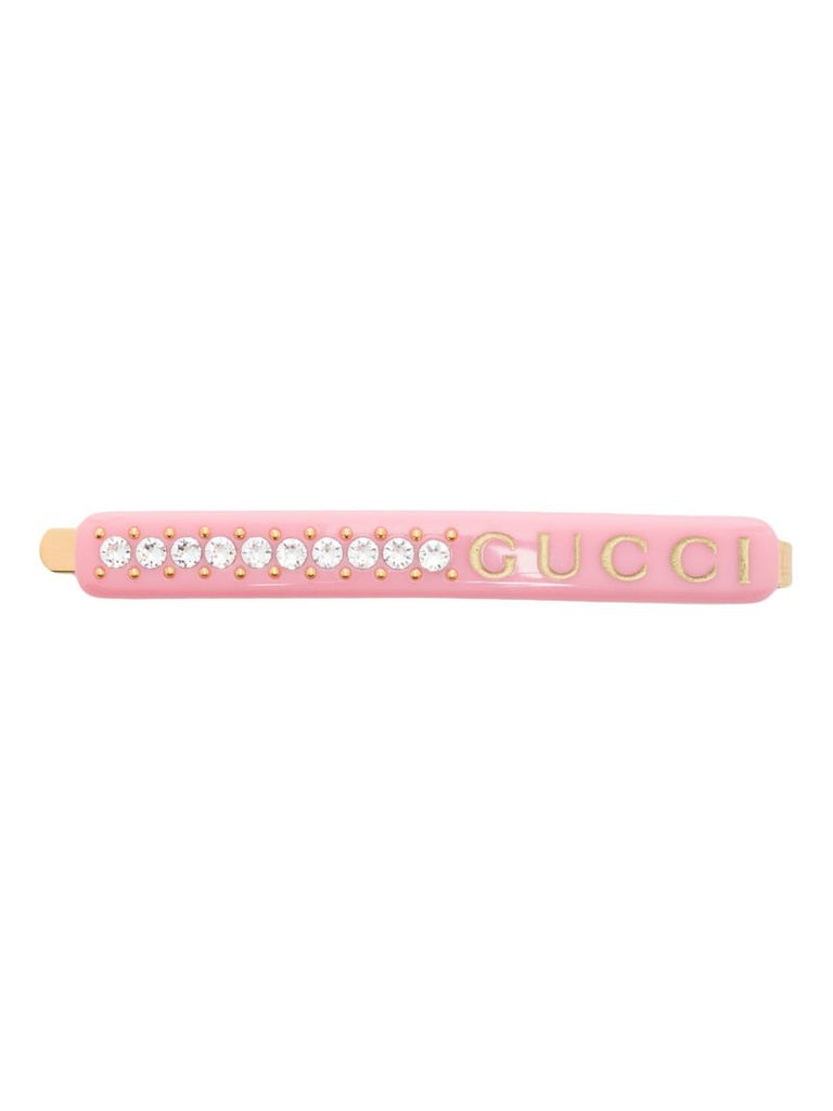 Pink Crystal Logo Hair Clip