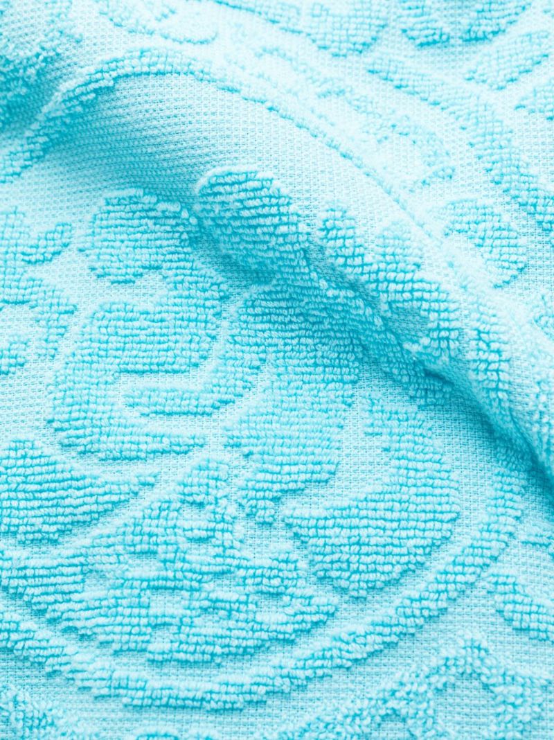 Blue Barocco Terry-cloth Cotton Robe