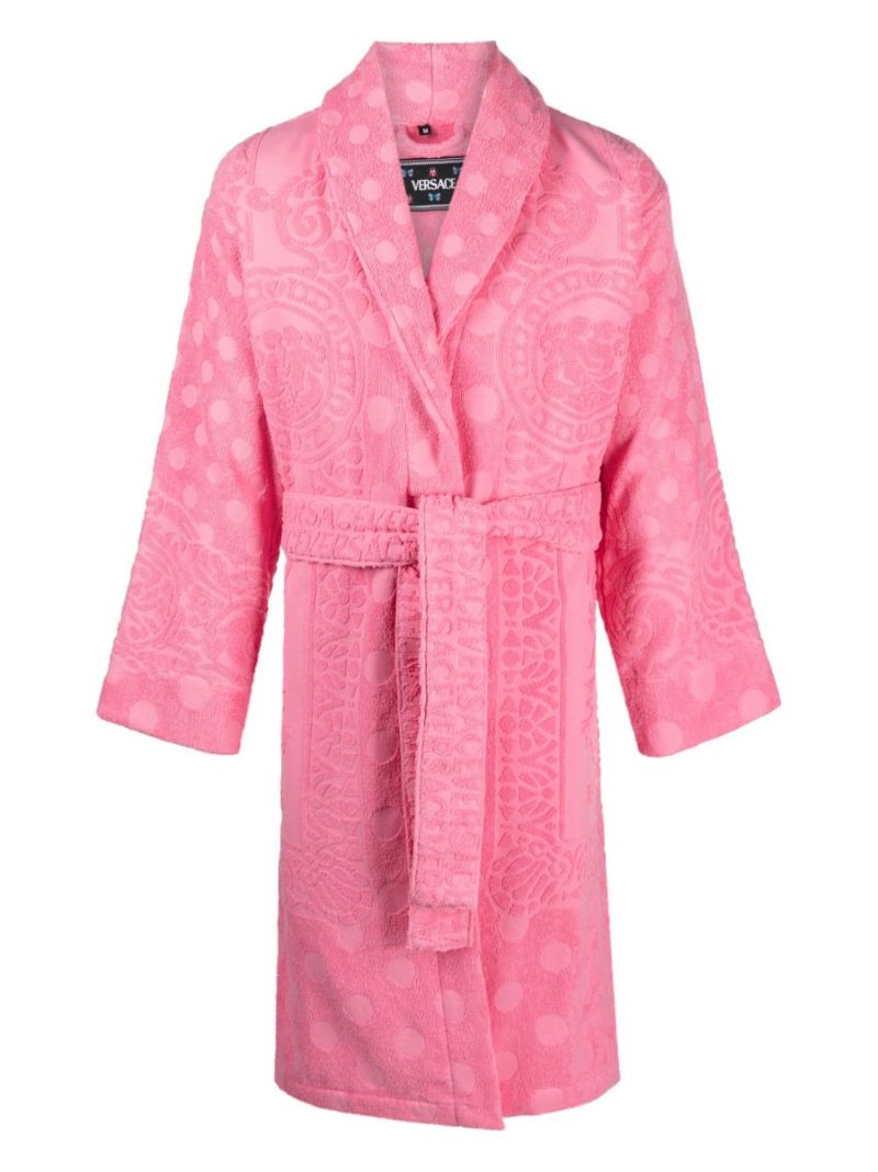 Pink Barocco Terry-clotch Cotton Robe