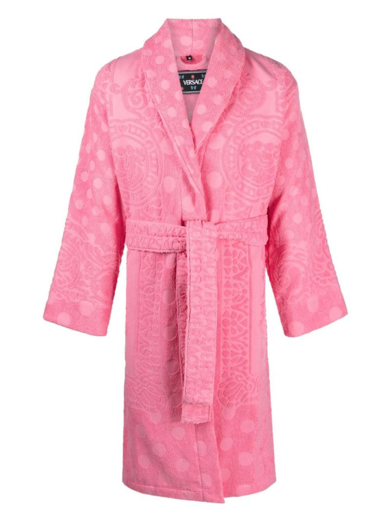 Pink Barocco Terry-clotch Cotton Robe