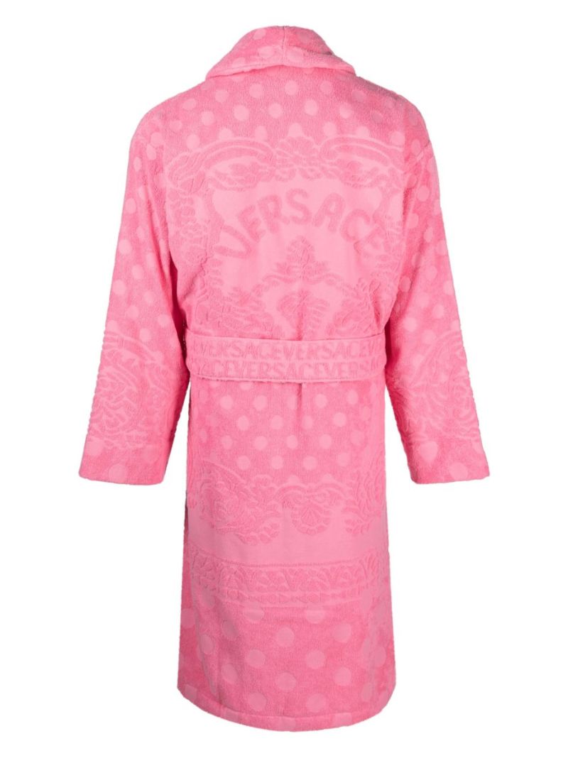 Pink Barocco Terry-clotch Cotton Robe