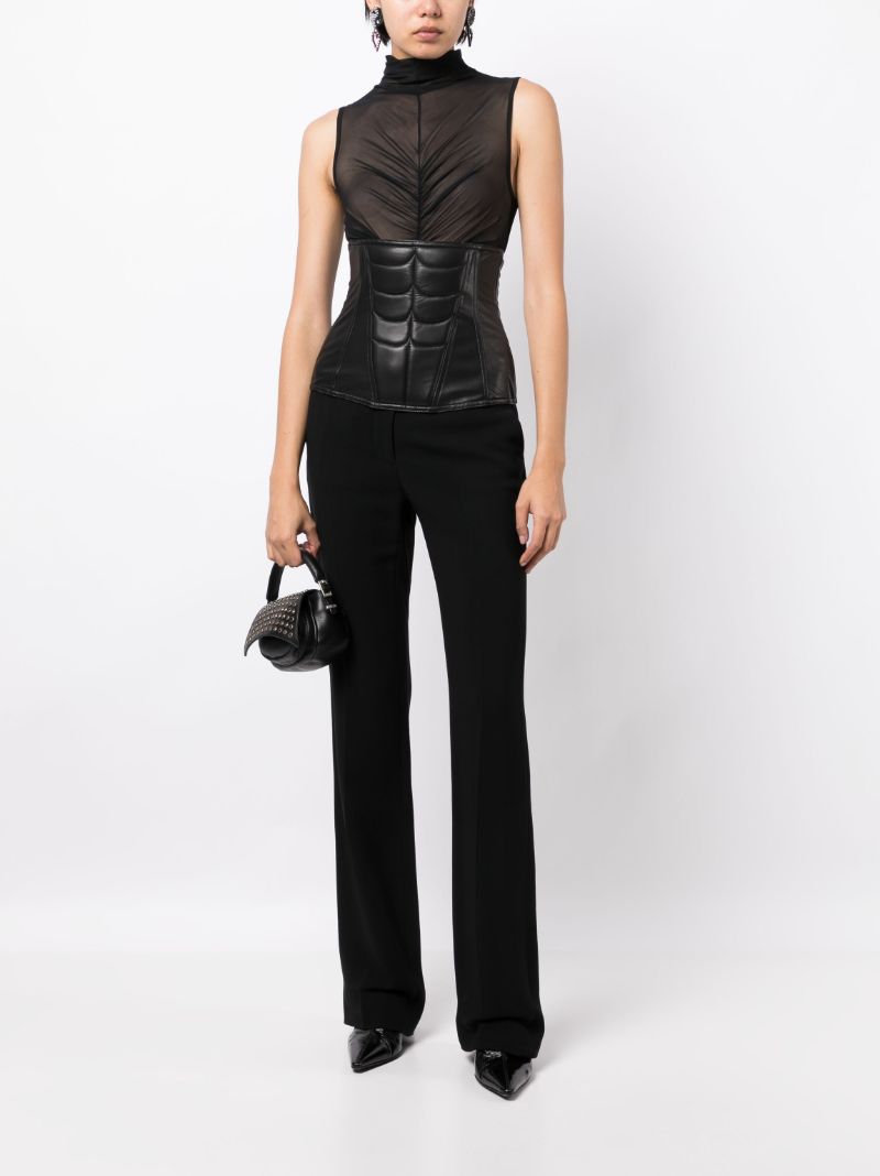 Black Embossed Leather Corset