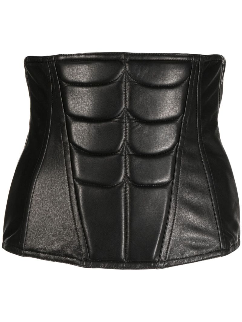 Black Embossed Leather Corset
