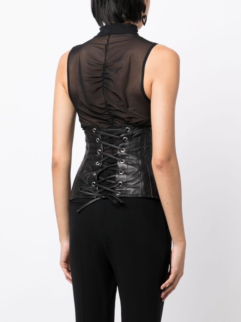 Black Embossed Leather Corset