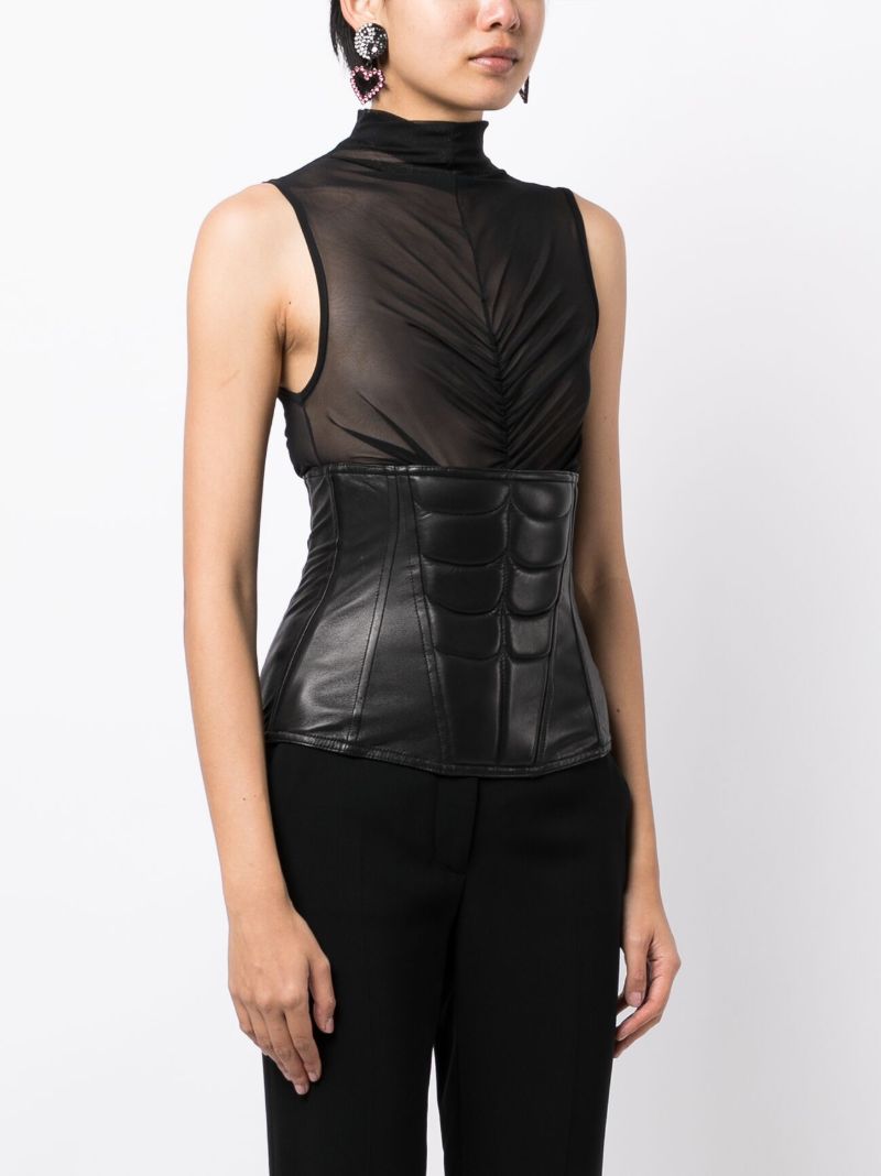 Black Embossed Leather Corset