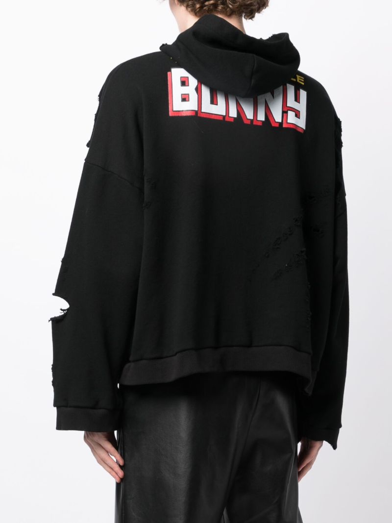 Black the Incredible Bunny-print Cotton Hoodie