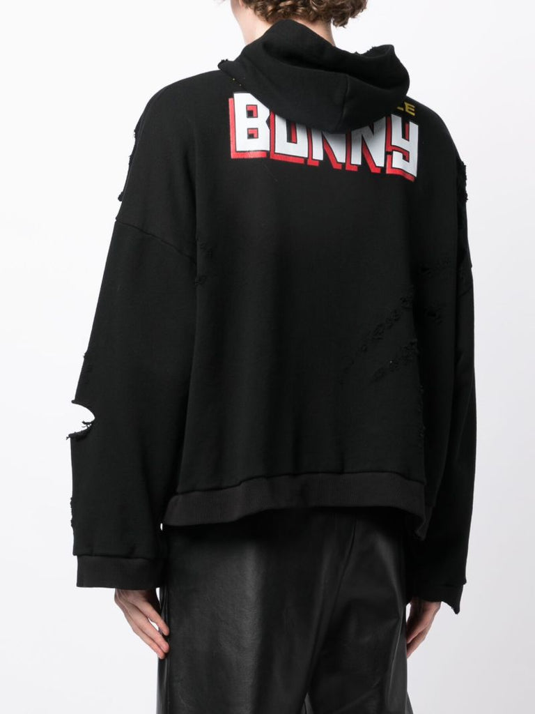 Black the Incredible Bunny-print Cotton Hoodie