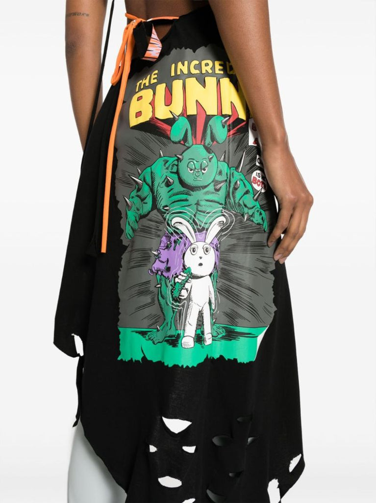 Black the Incredible Bunny Asymmetric Dress