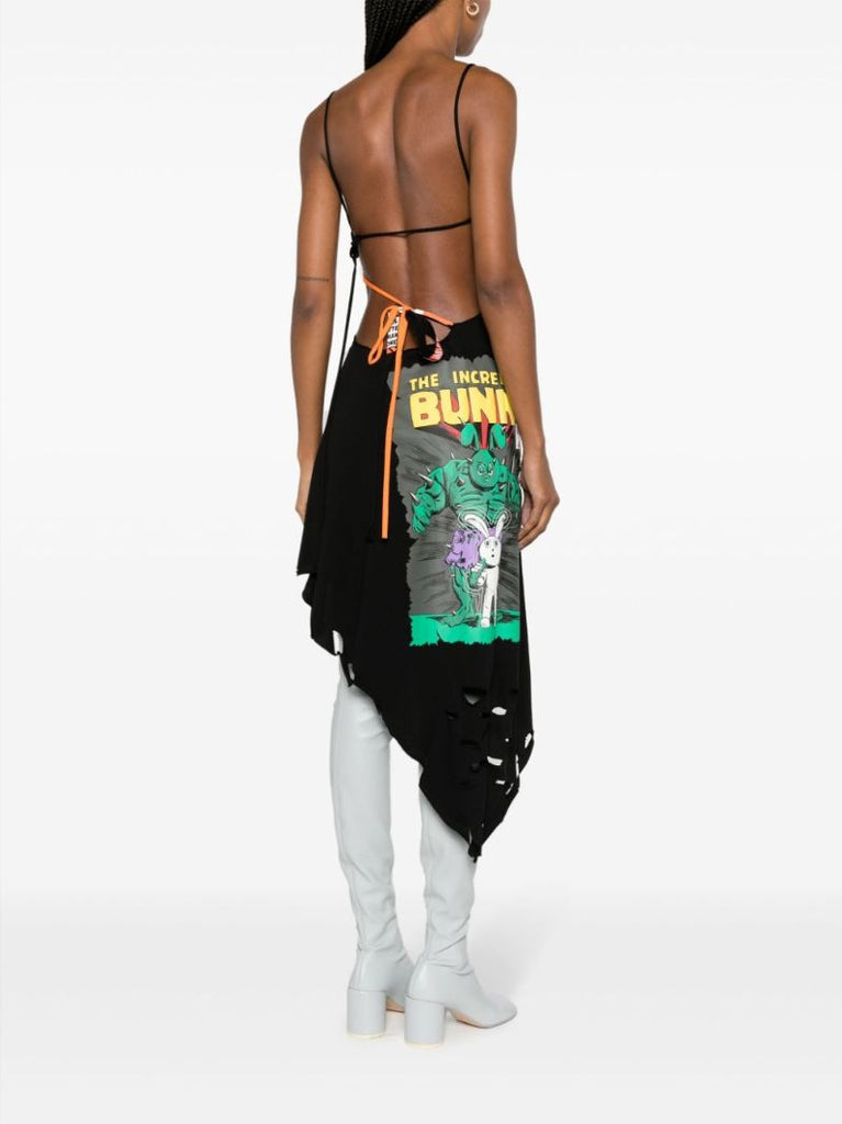 Black the Incredible Bunny Asymmetric Dress