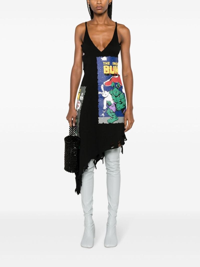 Black the Incredible Bunny Asymmetric Dress