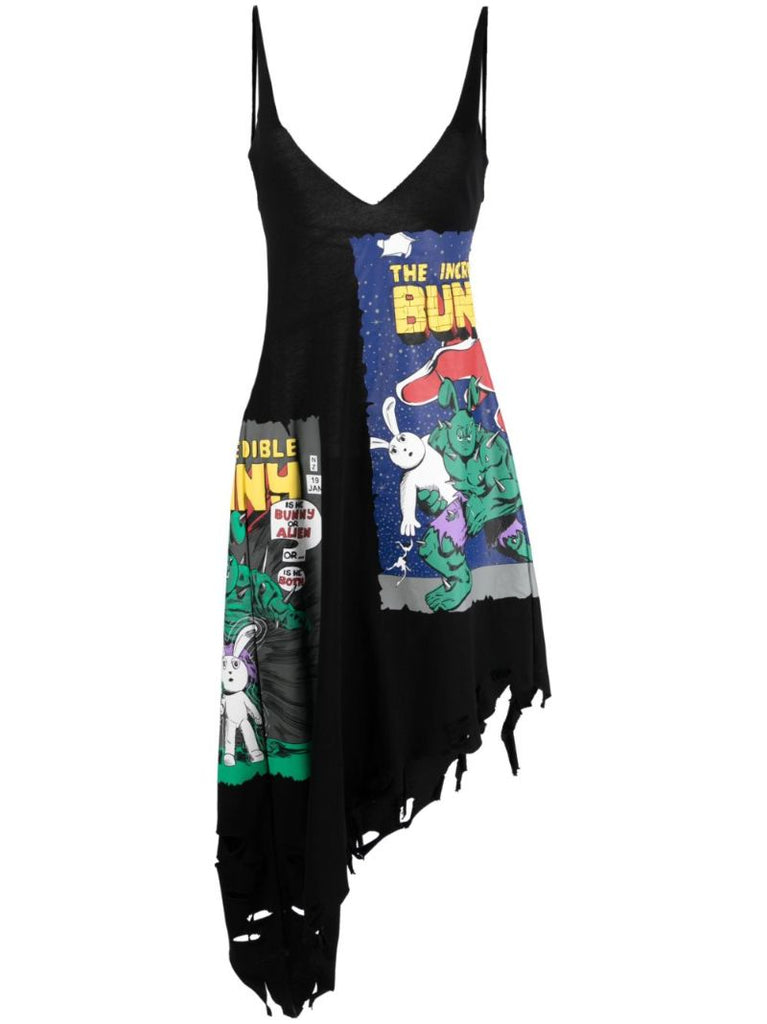 Black the Incredible Bunny Asymmetric Dress