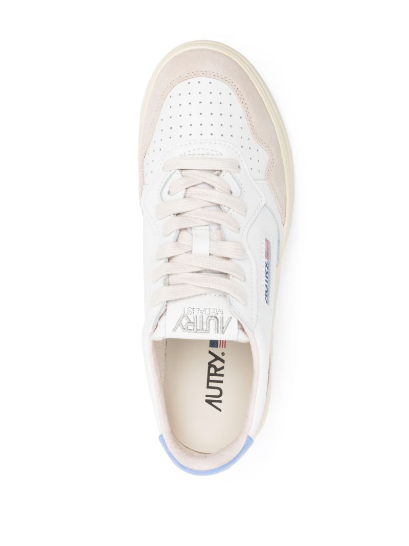 White Medalist Leather Sneakers
